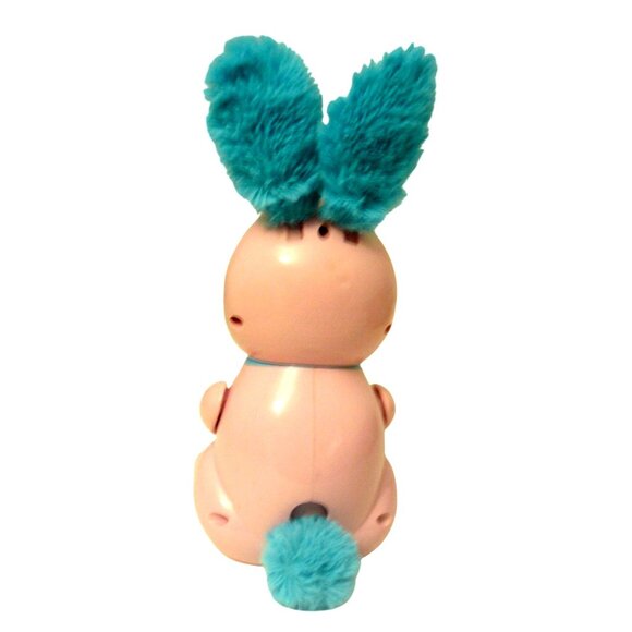 Interactive Zoomer Hungry Bunny Rabbit Toy Fluffy Blue Ears & Tail Easter - Picture 3 of 5